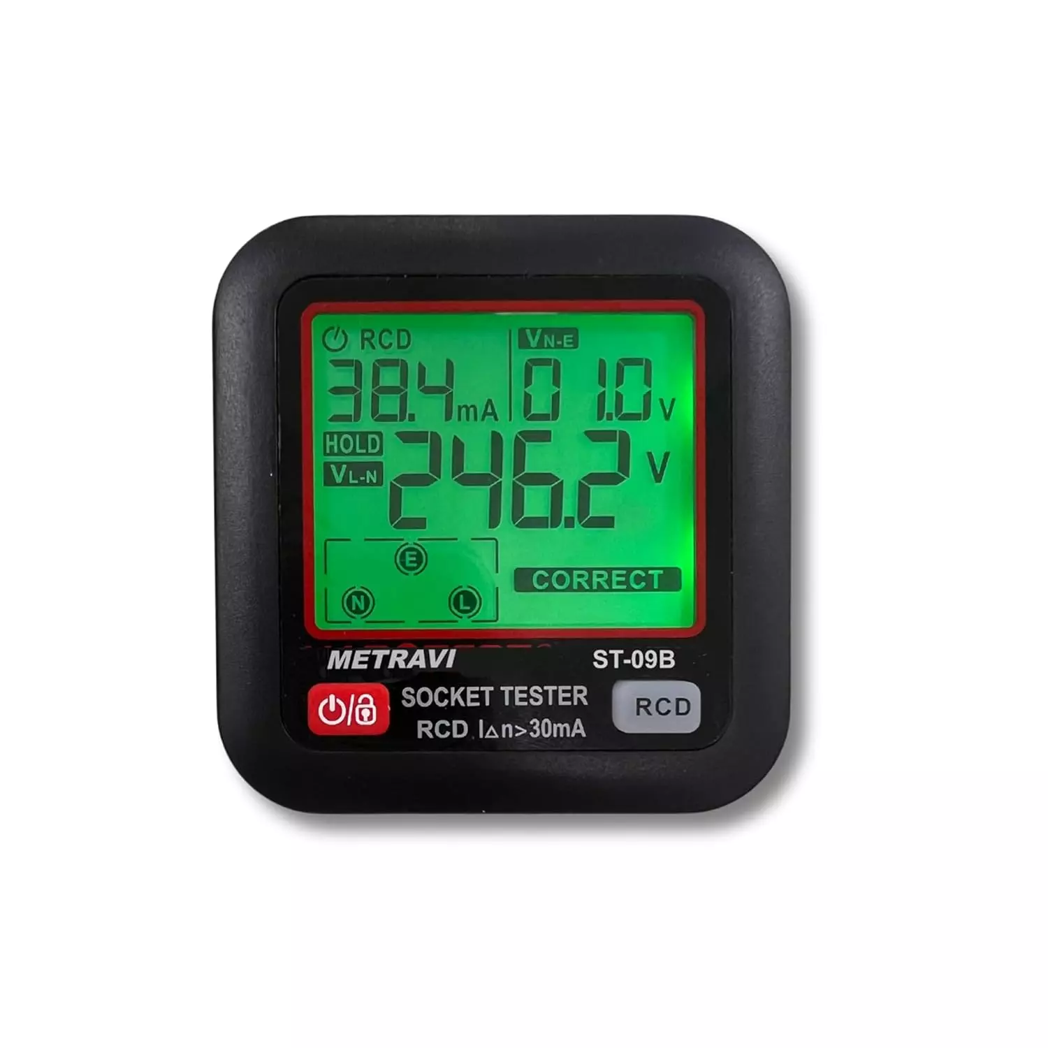 Metravi Socket Polarity and Earth Leakage Tester 16 Amp, 250 V AC, ST-09B