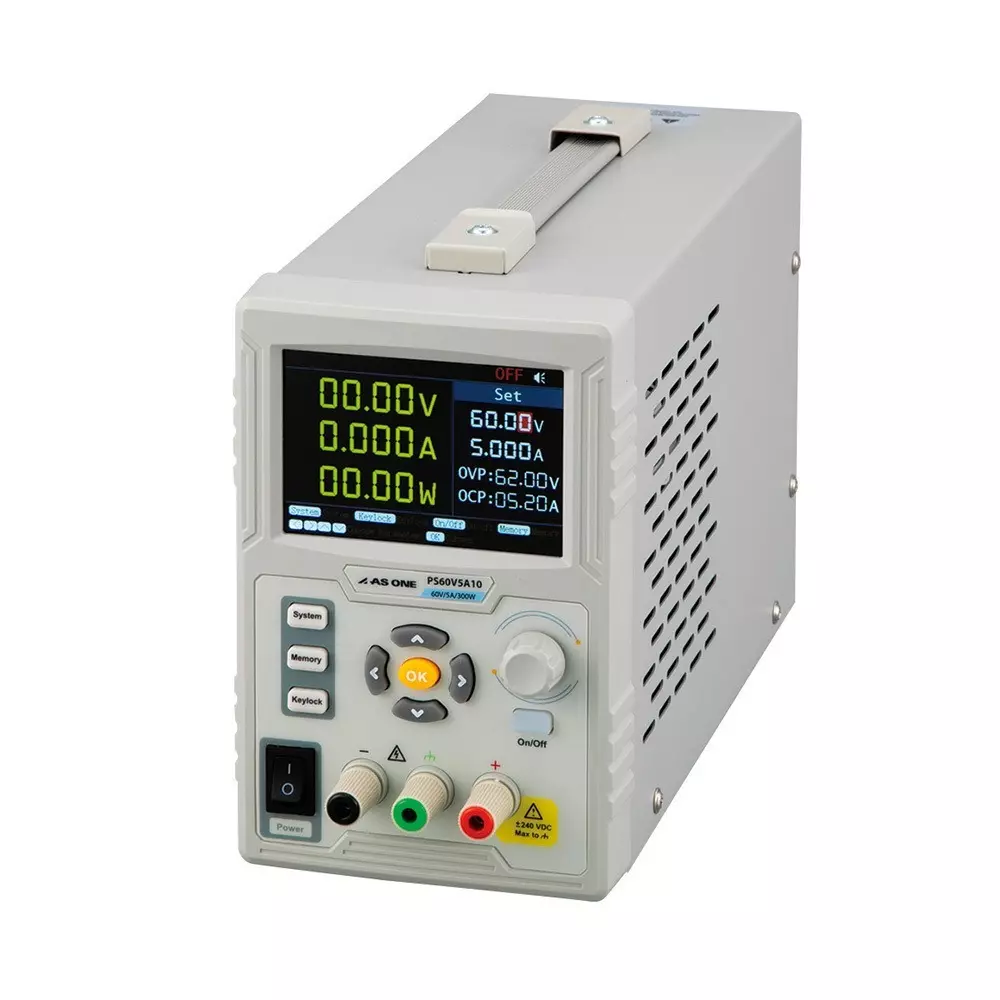 AS ONE PS Series DC Regulated Power Supply 117x295x194 mm, PS60V5A10