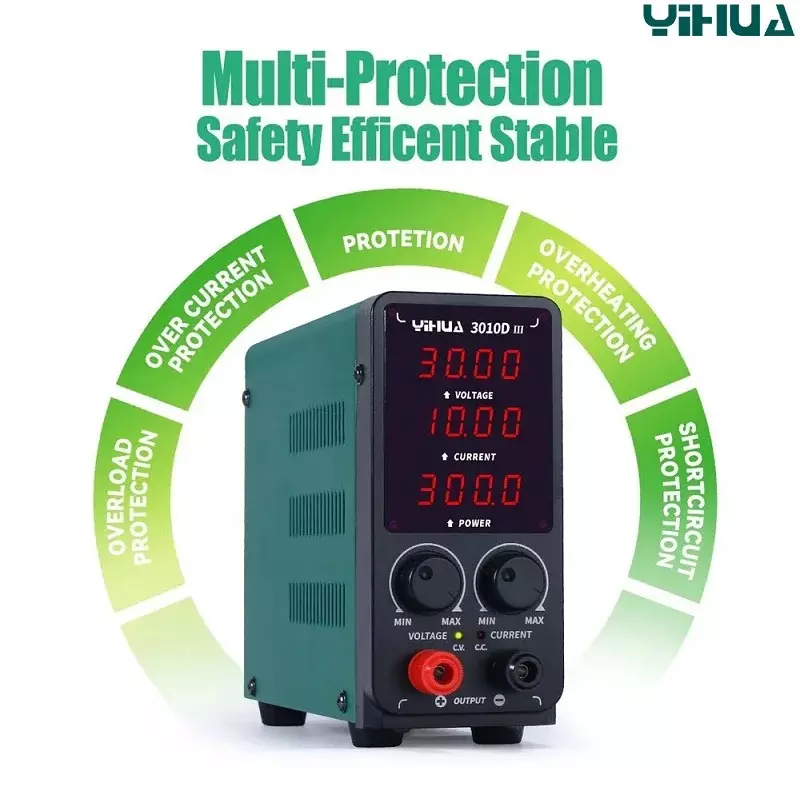 YIHUA DC Power Supply 0-10 Amp 0-30 V DC 300 W, 3010D III