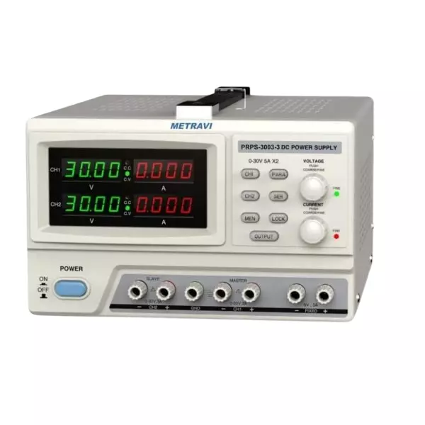 Metravi 3 Channel Programmable DC Power Supply Optional USB, RS232 Interface, PRPS-3003-3