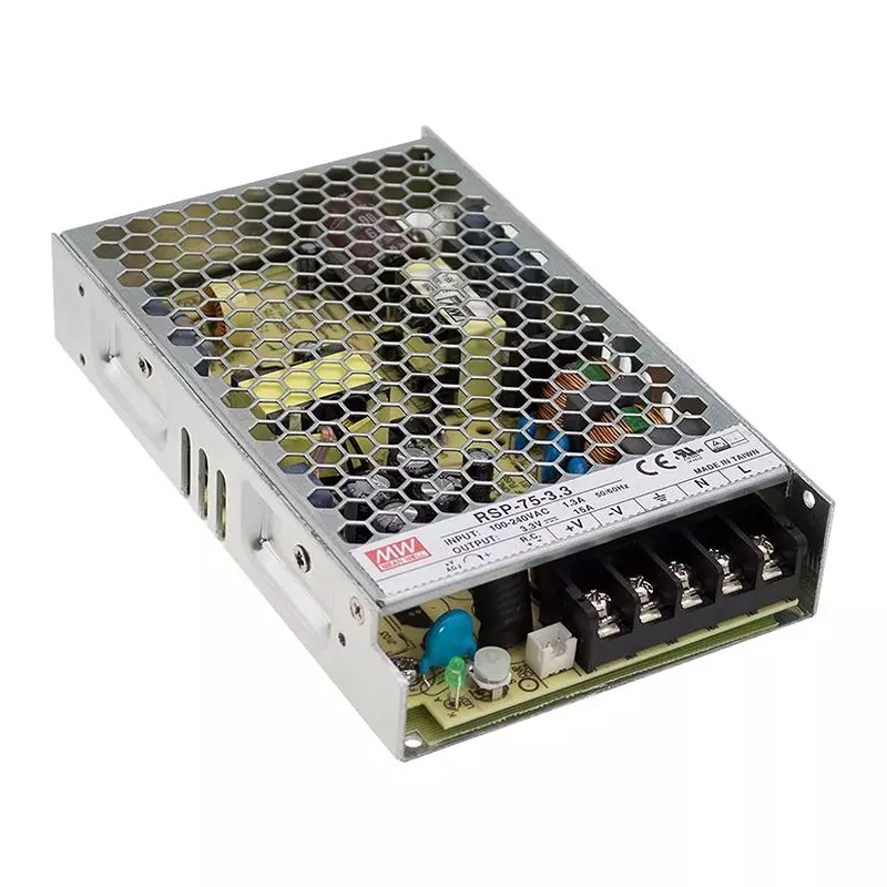 Mean Well Power Supply, AC-DC, 12V, 6.3A, RSP-75-12