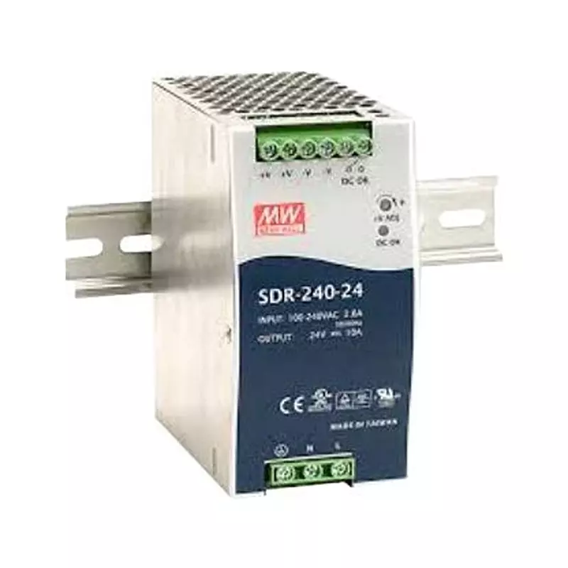 Mean Well Power Supply, AC-DC, 24V, 10A, Fixed, SDR-240-24