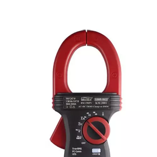 KUSAM-MECO Dual Display TRMS Clamp on multimeter VFD, EF-Detection, PC Interface, AC/DC, KM 3001