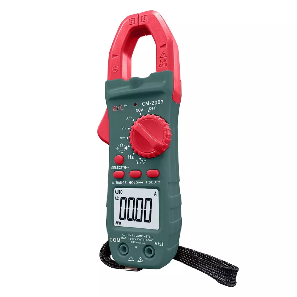 HTC 3¾ Digit True RMS Digital AC Clamp Meter 28 mm Jaw, CM-2007