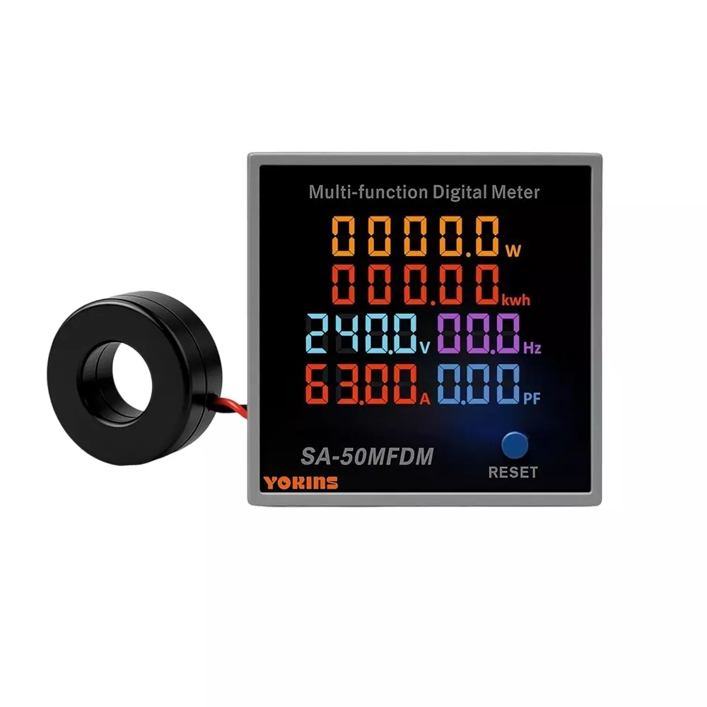 YOKINS 6 In 1 Digital Multi-Function Power Meter 50-300 V AC Voltage 45-65 Hz Power Frequency, SA-60MFDM