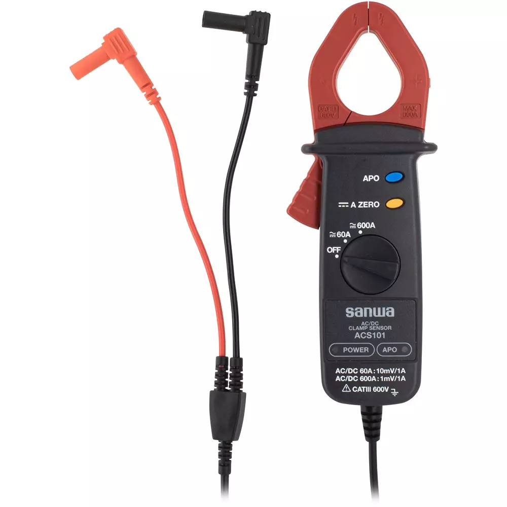 Sanwa Clamp Sensor R03 (AAA) 1.5 VX2 Power Supply 60/600 A AC Current, ACS101