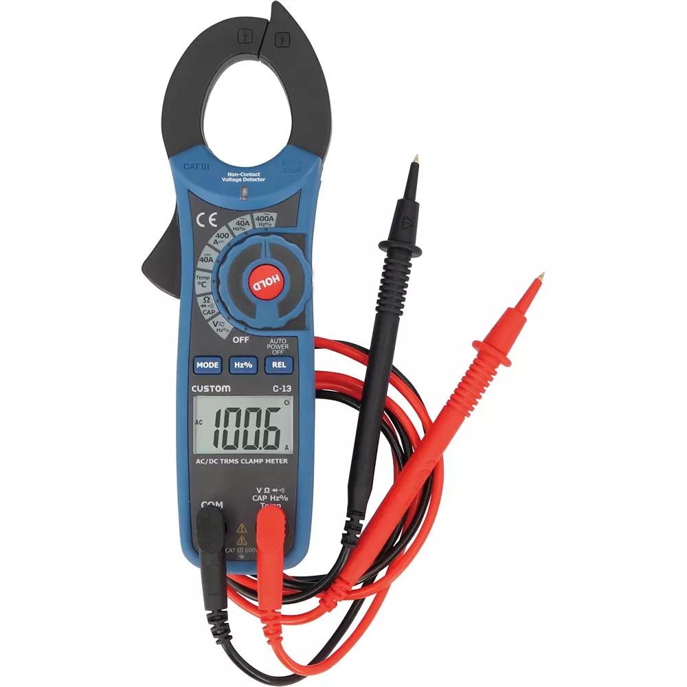 CUSTOM Clamp Multimeter AAA batteriesx2 (sold separately) Power Supply Test lead: ATL-13 options, C-13