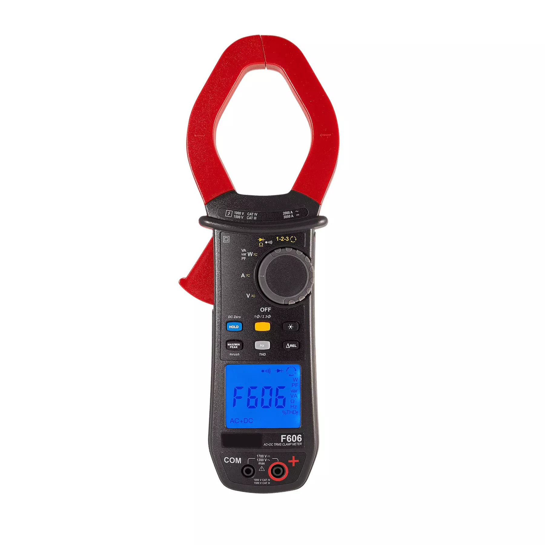 Krykard Solar Clamp Meter 1% + 3 Counts Accuracy 2,000 A AC / 3,500 A DC Current 60 mm Clamp Size IP54 Protection, F606