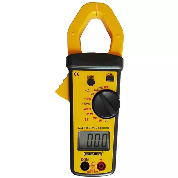 KUSAM-MECO 3-1/2 Digits  Digital Clampmeter 1999 Counts  1000A AC, KM 3060