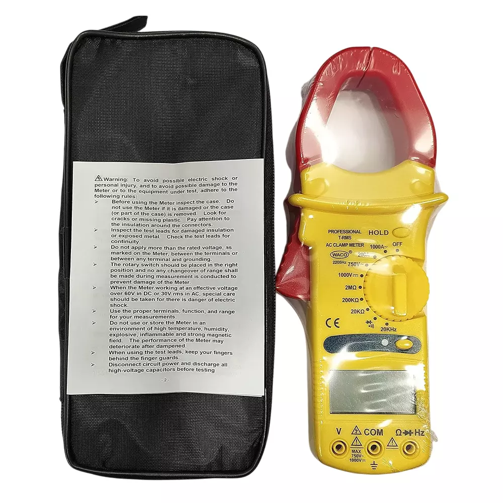 Waco Digital Clamp Meter 600 mV to 1000 V DC 60-1000 Amp DC, 2205THz
