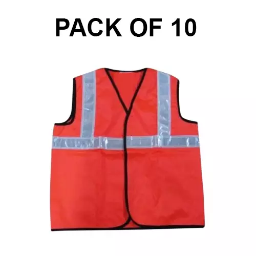shopking-polyster-safety-waistcoatsreflective-jacket-60-gsm-free-size-red-v4you-202-pack-of-10-pcs