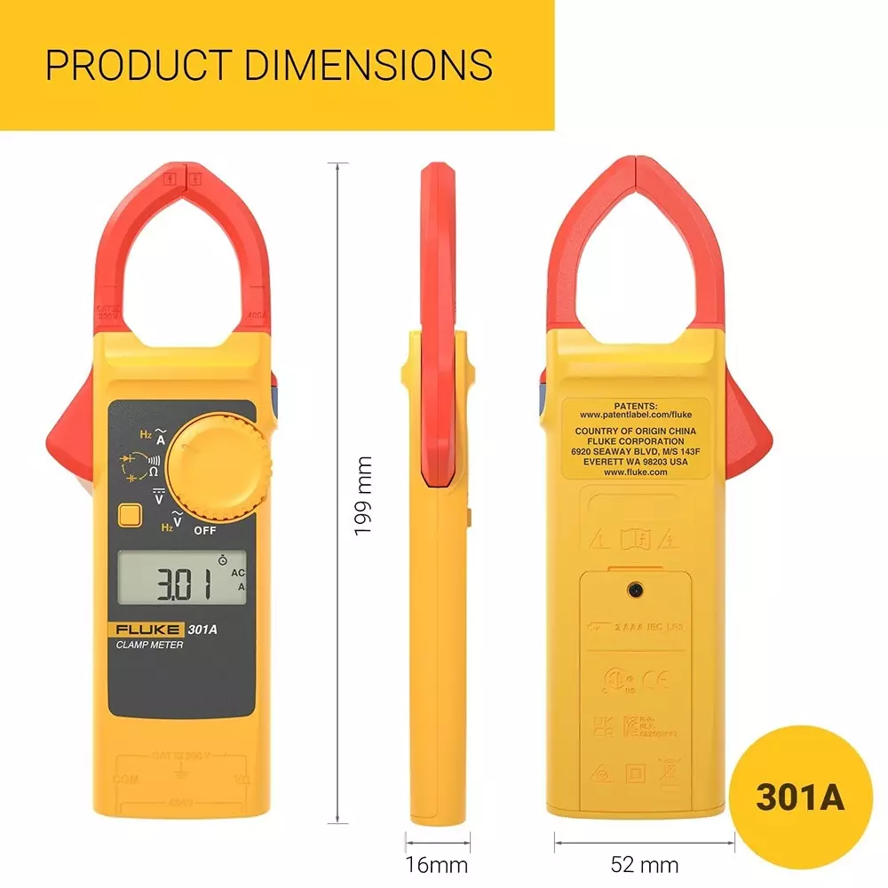 fluke-digital-clamp-meter-40-a-measuring-range-001-a-resolution-and-2--10-accuracy-301a