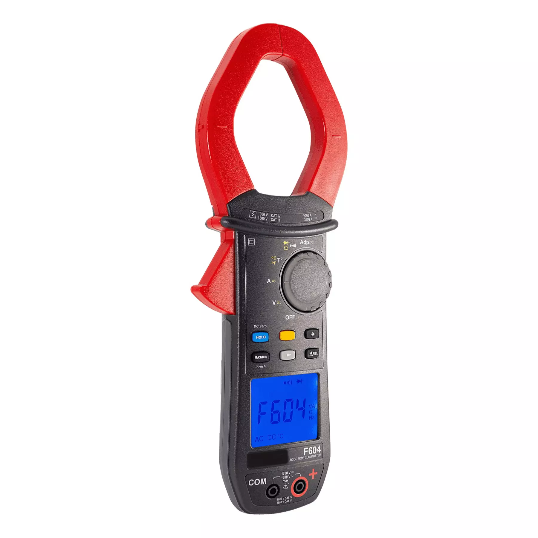 Krykard Power Clamp Meter 1% + 3 Counts Accuracy 2,000 A AC / 3,000 A DC Current 60 mm Clamp Size IP54 Protection, F604