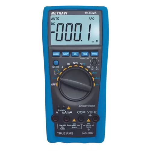 Metravi Auto-Ranging Multimeter Digital T-Rms Analog to Digital Converter (In Micro Processor ADC+MCU), 19-TRMS