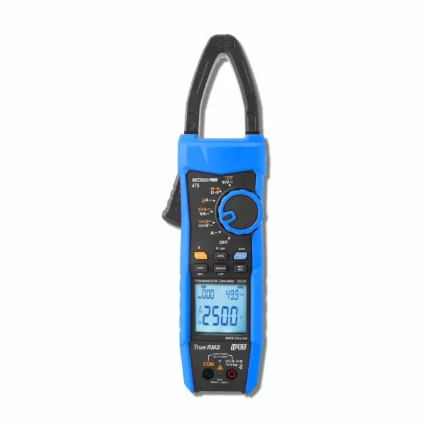 Metravi T-Rms AC/DC Clamp Meter 35 mm Jaw Opening 9999 Counts Backlit Large LCD Display, Pro 476
