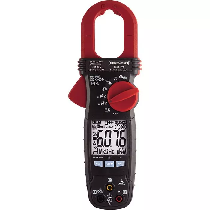 KUSAM-MECO 3-5/6 Digits 6000 Count TRMS Digital Clampmeter with VFD & EF-Detection, KM 033 - KM 088