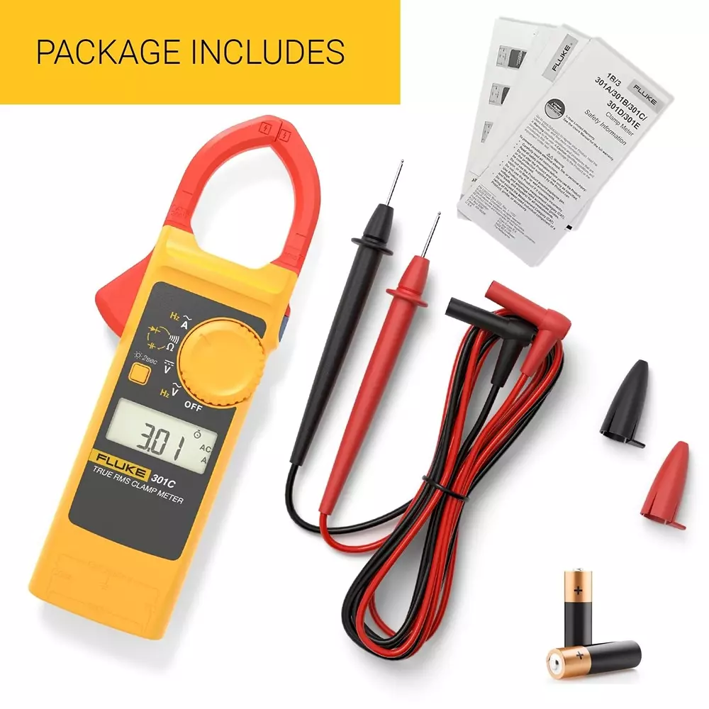 fluke-digital-clamp-meter-6000-counts-lcd-display-60-a-600-a-1000-a-range-001-a-01-a-1-a-resolution-and-2--10-2--5-2--5-accuracy-301c