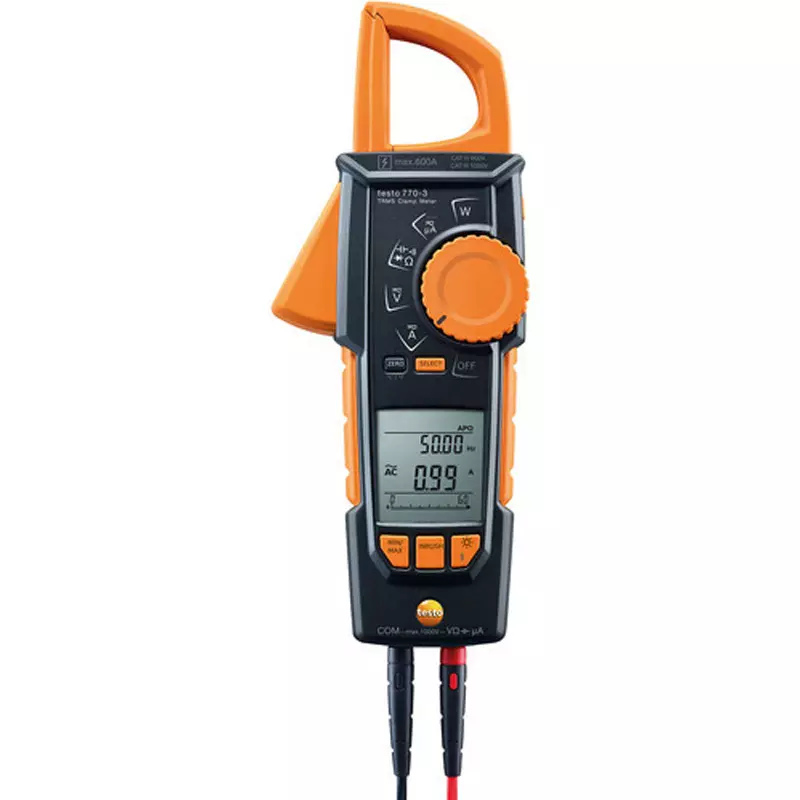 Testo Clamp Meter Set 1000 volts AC Voltage 1000 V DC Voltage 600 A AC current, 0590 7703 03