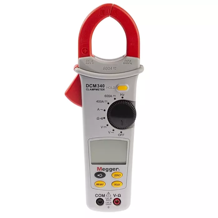 Megger DCM340 Clamp Meter, 600A dc, Max Current 600A ac CAT III 600V, 1000-305