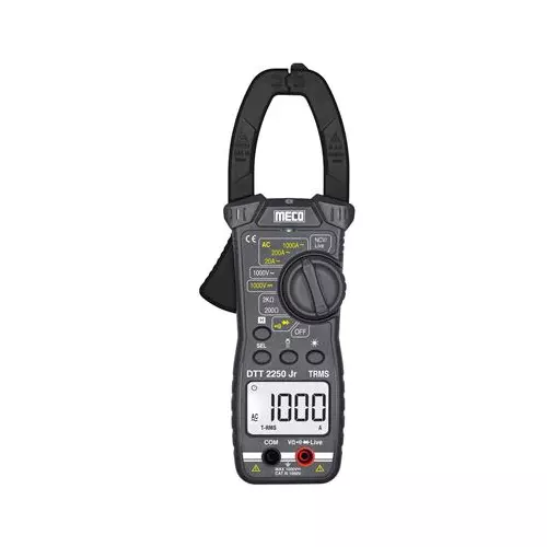MECO Digital Clampmeter 3½ Digit 1999 Counts LCD Display with Backlight, Manual Ranging and Upto 1000 A AC Current, 2250 Jr