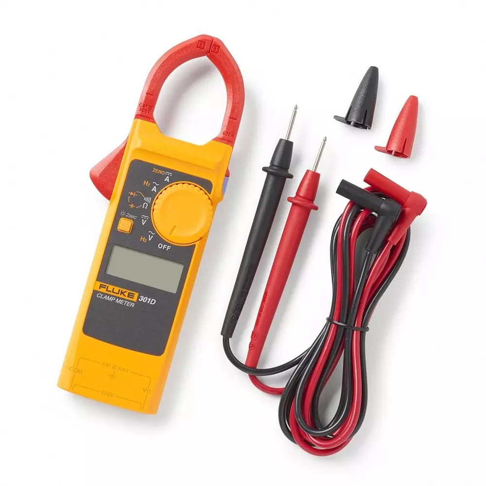 fluke-digital-acdc-clamp-meter-6000-counts-lcd-display-60-a-600-a-range-001-a-01-a-resolution-and-2--10-2--5-accuracy-301d