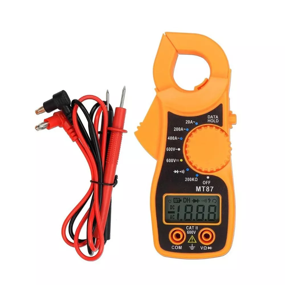Jawsons Digital Clamp Multimeter 600 V (±1%) DC & 450 V (±1.2%) AC Voltage 20-400 A (±2%) AC Current with Test Lead, MT87