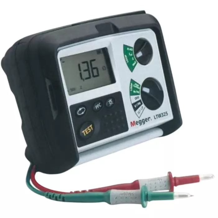 Megger Loop Impedance RCD Combined Tester, Loop Impedance Test Type 2 Wire 440V, RCD Test Type AC, LTW325-EU-BS