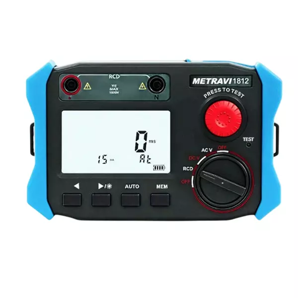 Metravi ELCB TESTER 4-Digit Super-Large & Clear LCD Display Test Time Range 0 to 999 ms, 1812