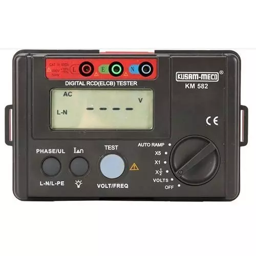KUSAM-MECO 30V-600V, 45Hz-65Hz Digital RCD Tester - KM 582
