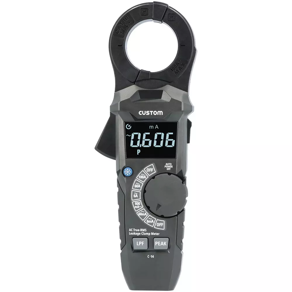 CUSTOM Leak Clamp Meter 3 xAAA batteries (batteries sold separately) Power Supply 5 to 40 ℃ Operating Temperature, C-14