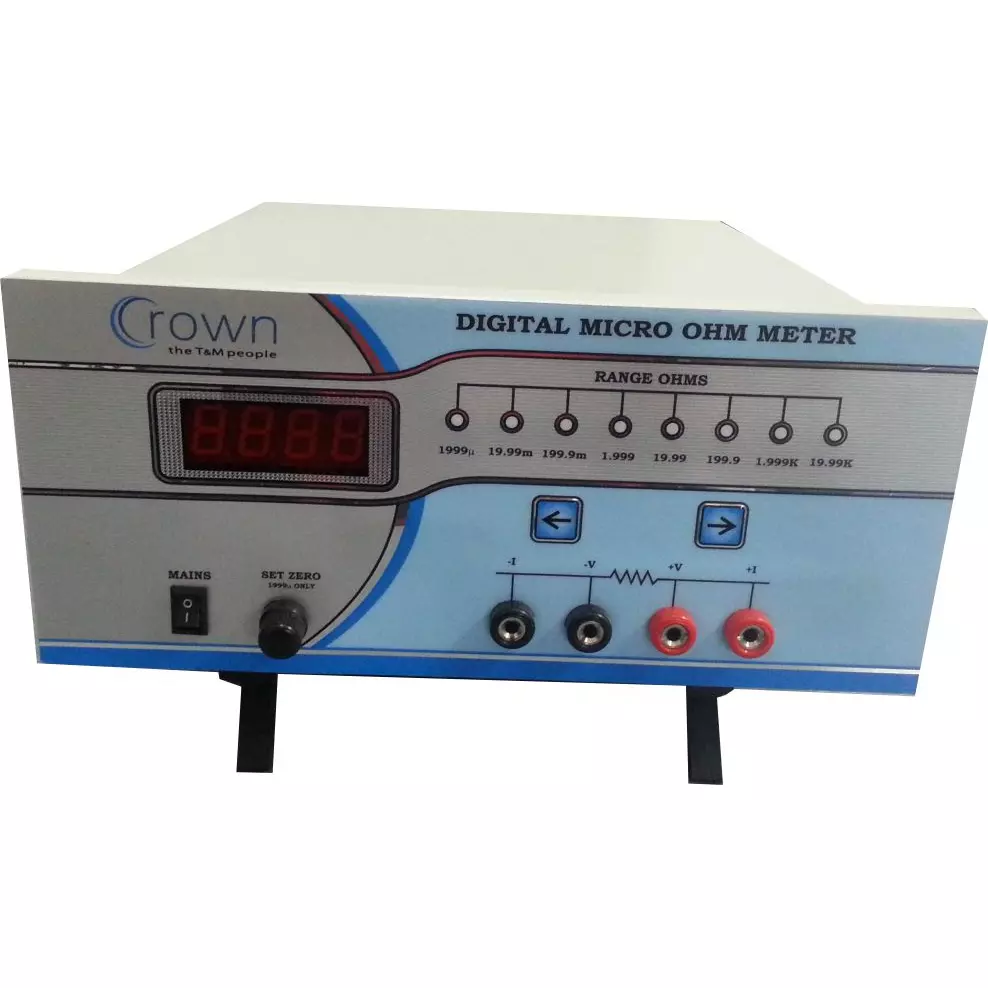 Crown Autoranging Digital Micro Ohm Meter with 3.5 Digit LED Display and 1 µΩ to 19.99 kΩ in 8 Ranges, CES 201AUTO