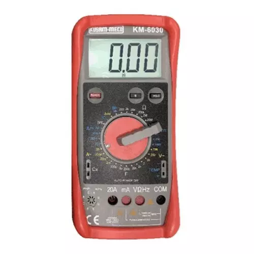 KUSAM-MECO 3-1/2 Digit Large Display Digital Multimeter With Terminal Locking System KM 6030