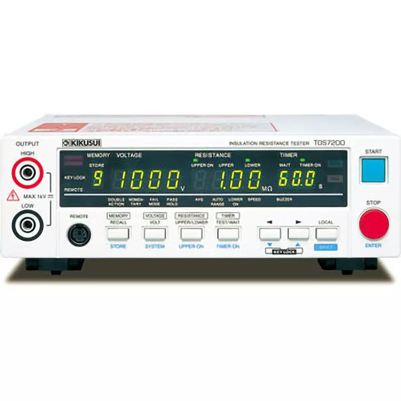 Kikusui Insulation Resistance Meter [Voltmeter] 0 V to -1200 V, [Resistance meter] 0.01 MΩ to 5000 MΩ (over, TOS7200