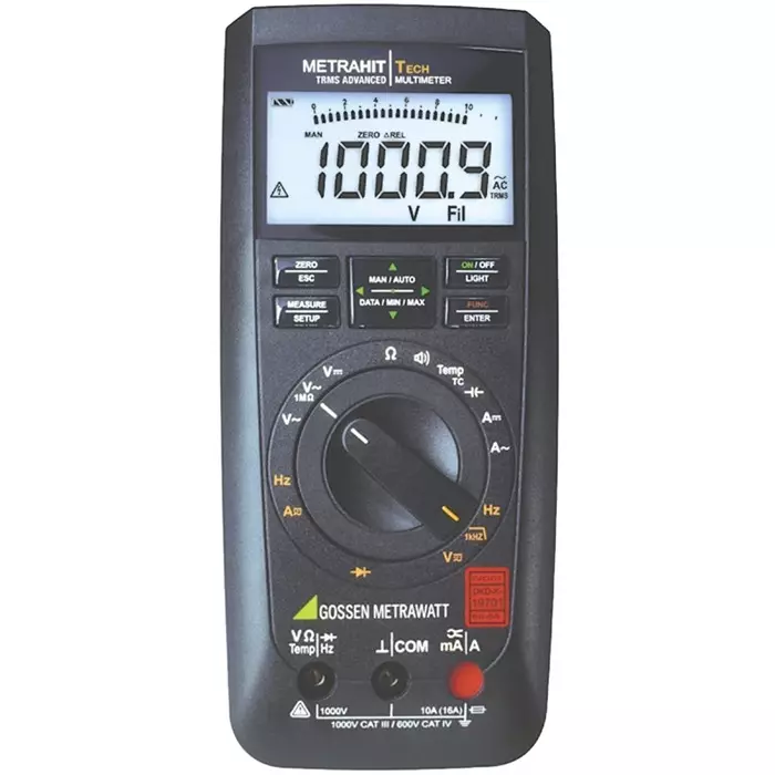 GOSSEN METRAWATT METRAHIT AM TECH Handheld Digital Multimeter True RMS 10 Amp AC Max 10 Amp DC Max 1000 V AC Max -U kAS, M243A