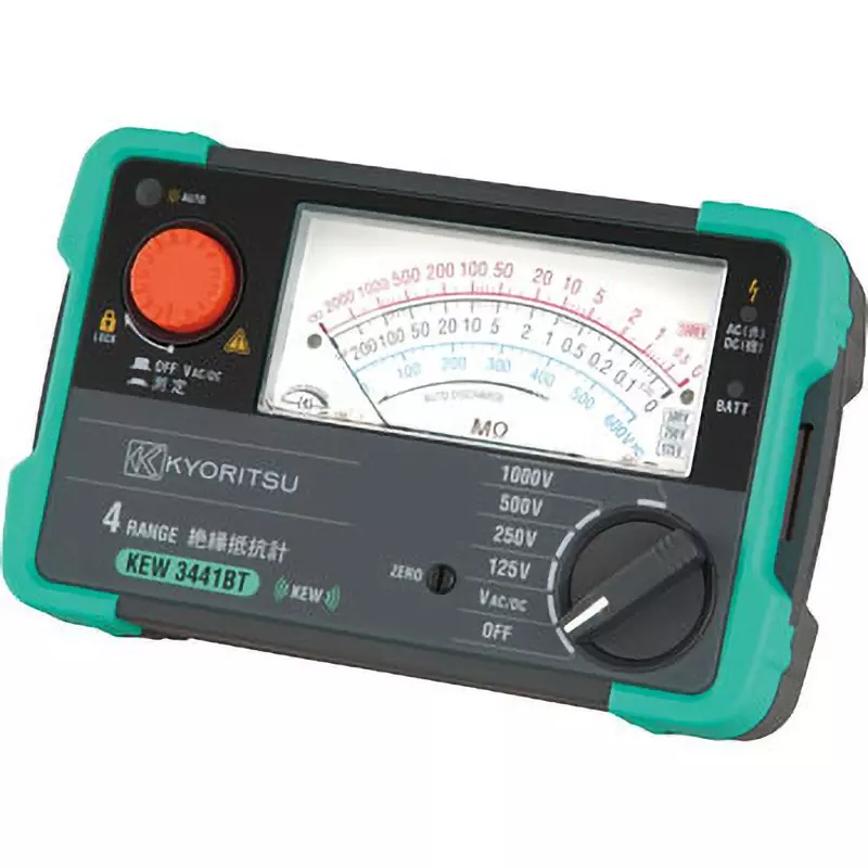 Kyoritsu Insulation Resistance Meter [Voltmeter] AC 0-600 V (45-65 Hz) / DC 0-600 V Measurement Range, KEW3441BT