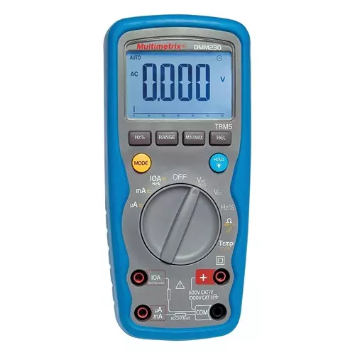 MULTIMETRIX Multimeter, Digital, 230, 6K-Rms+Temp, P06231412