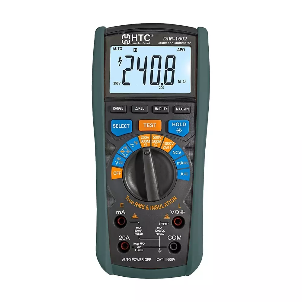 HTC Digital Insulation Multimeter True RMS 6 V to 750 V, DIM-1502