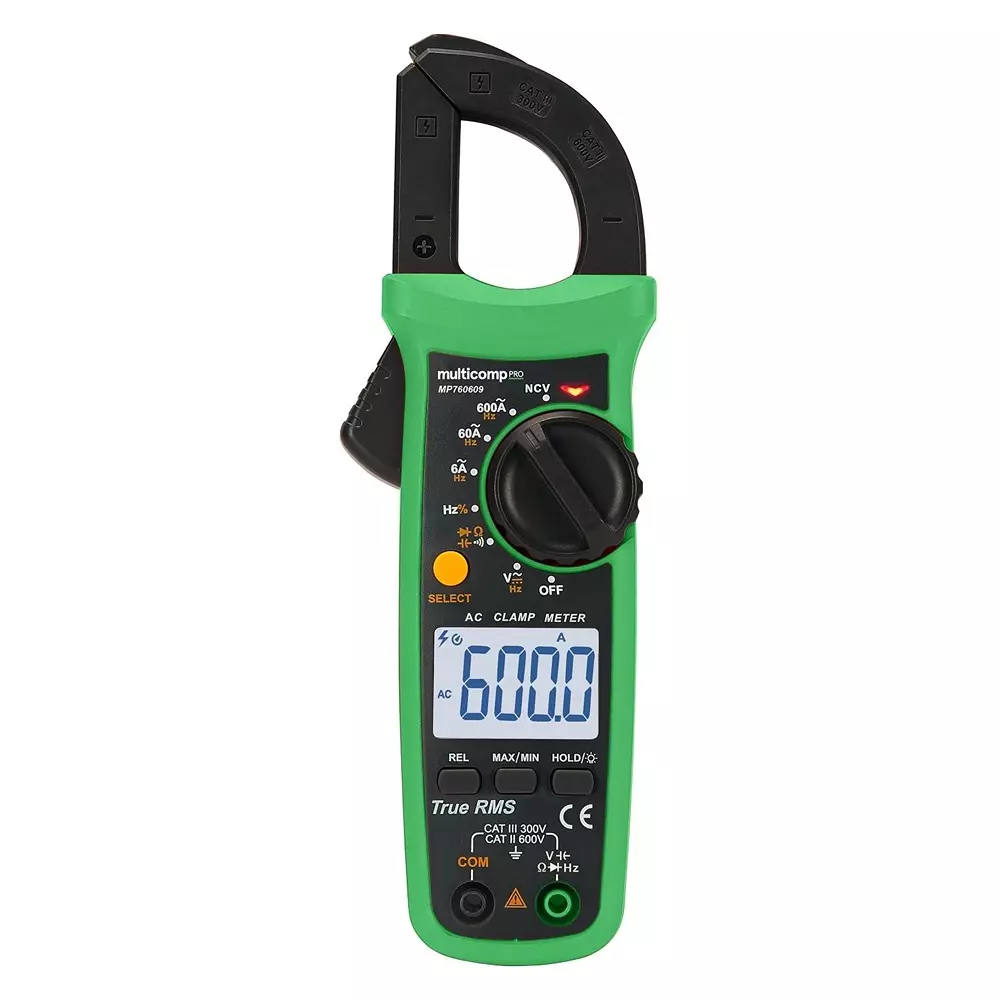 MULTICOMP PRO Dig Clamp Multimeter 28 mm Jaw Opening Max 3.75 No. of Digits 600 V Voltage Measure AC, MP760609