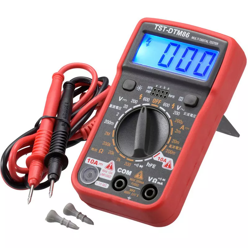 Ohm Electric Multi-Digital Tester 9 V (006 P) square dry cell battery (for operation check)...1 pc, Fuse (200 mA/250 V), TST-DTM86