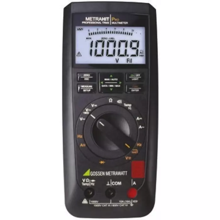 GOSSEN METRAWATT METRAHIT AM PRO Handheld Digital Multimeter True RMS 10 Amp AC Max 10 Amp DC Max 1000 V AC Max -RS, M242A