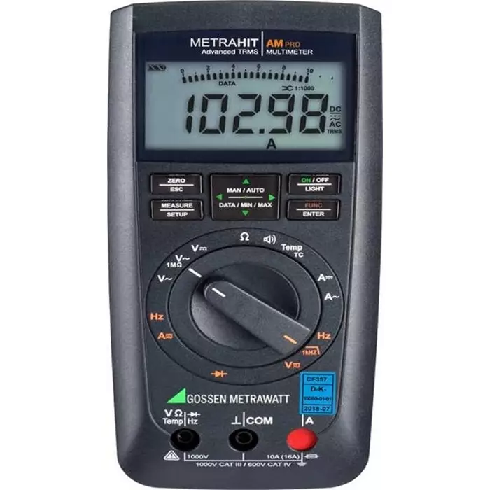GOSSEN METRAWATT METRAHIT AM PRO Handheld Digital Multimeter True RMS 10 Amp AC Max 10 Amp DC Max 1000 V AC Max, M242E