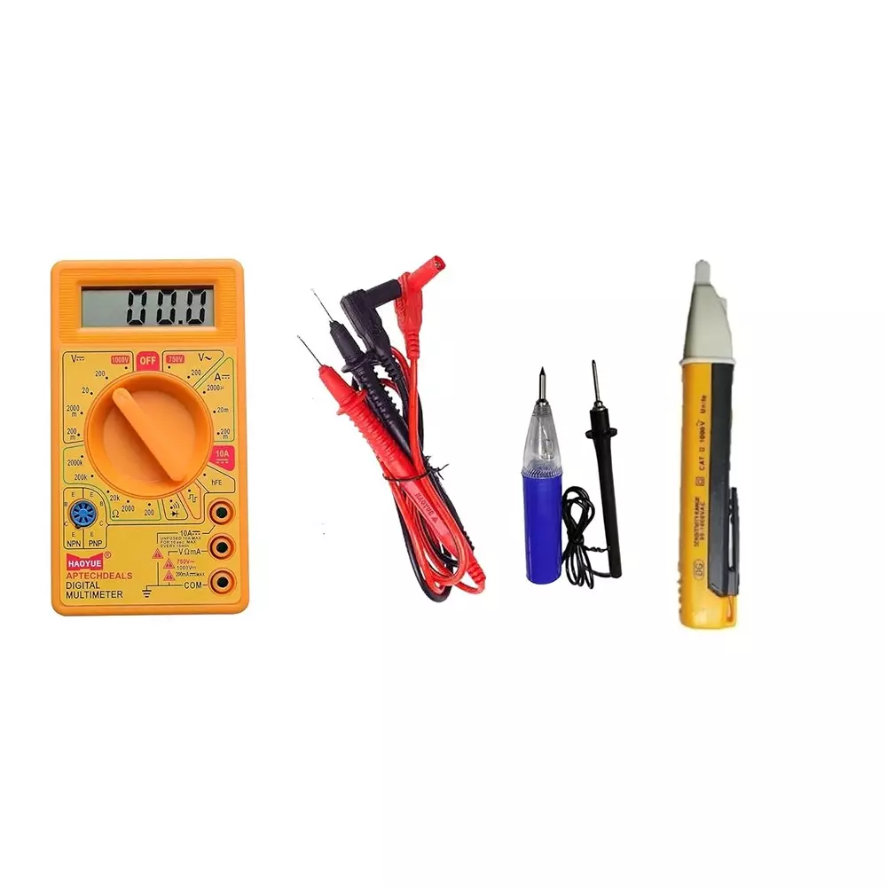 VMTRONIX Digital Multimeter Kit 3½ Digits LCD Display 200 to 750 V, DT 830 D (Kit of 5 Pcs)