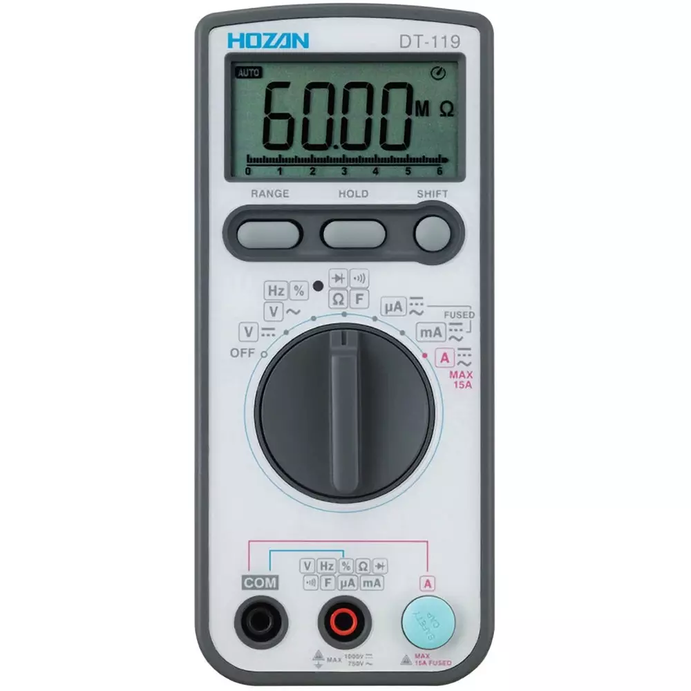 HOZAN Digital Multimeter 70 mm Width, DT-119