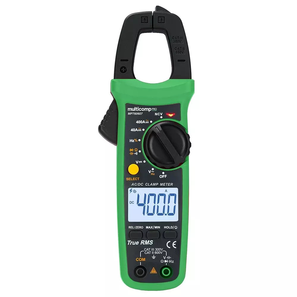 MULTICOMP PRO Dig Clamp Multimeter 28 mm Jaw Opening Max 3.75 No. of Digits 600 V Voltage Measure AC, MP760607