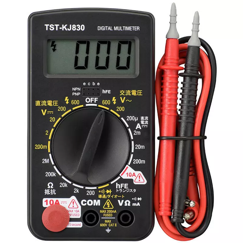Ohm Electric Digital Tester About 200 hours when using alkaline battery (006 P 9 V) Power Supply 006 P 9 V dry cell, TST-KJ830
