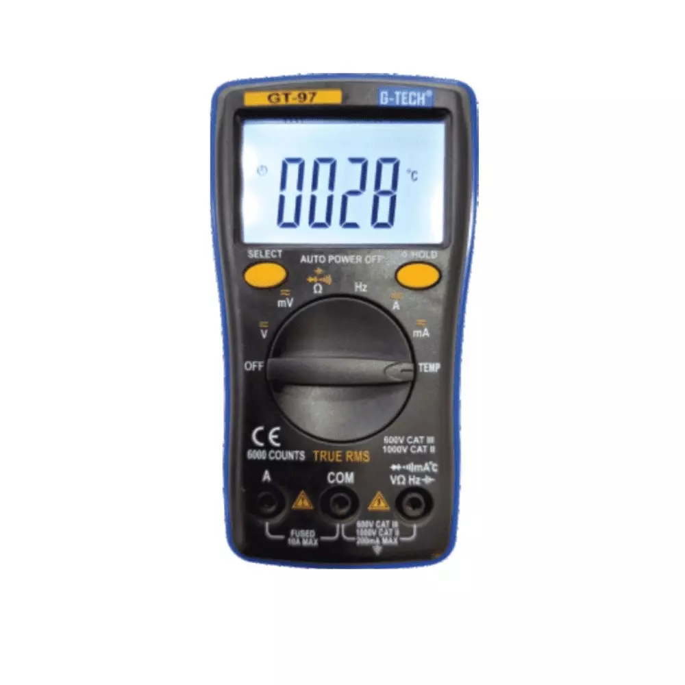 G-Tech Auto Range TRMS Digital Multimeter 6000 Display Count 60 mV to 1000 V DC Voltage, GT97 TRMS