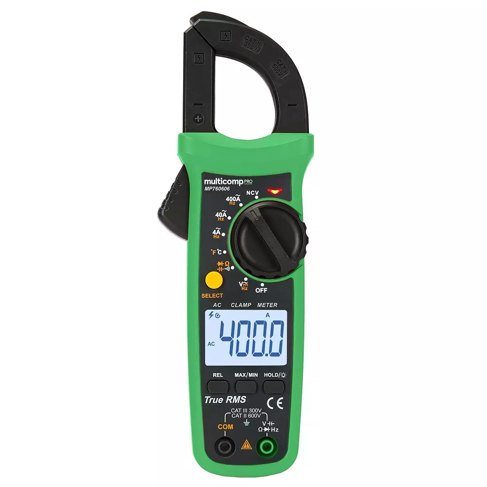 MULTICOMP PRO Dig Clamp Multimeter 28 mm Jaw Opening Max 3.75 No. of Digits AC Current DMM Functions, MP760606
