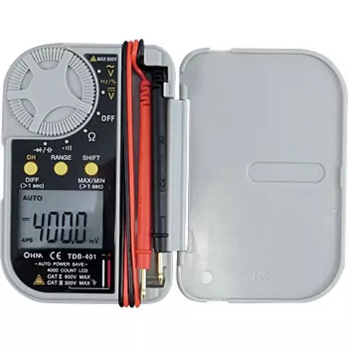 Ohm Electric Digital Tester One 3 V CR2032 battery Power Supply Built-in battery with test leads Included Components 4000, TDB-401