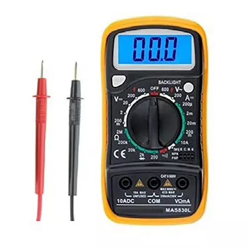 Acutek Digital Multimeter 200 µA to 10 A 3½ Digit Display with Backlight, DT-830L
