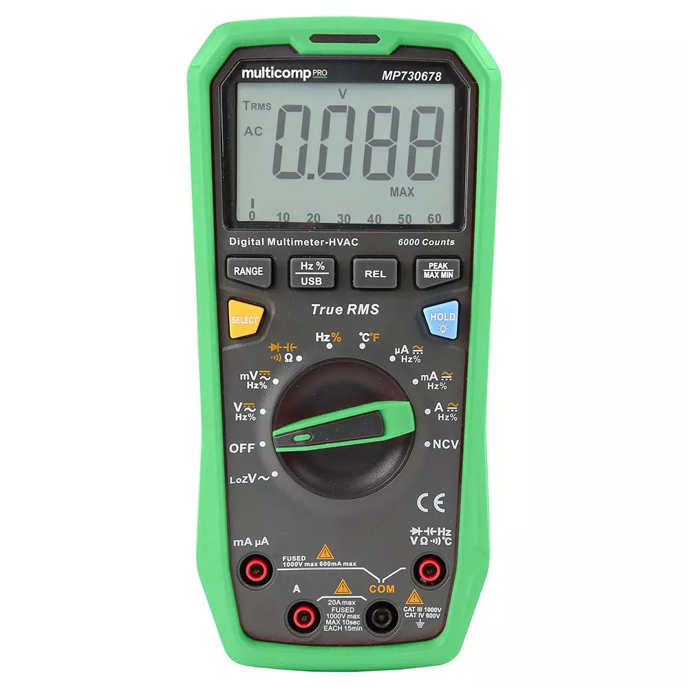 MULTICOMP PRO Dmm 3 Years Manufacturer Warranty 3.75 No. of Digits 1 kV Voltage Measure AC Max, MP730678
